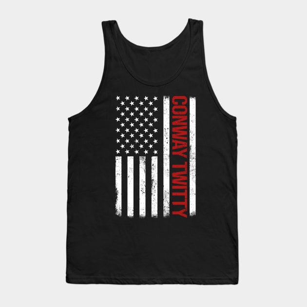 Graphic Conway Twitty Proud Name US American Flag Birthday Gift Tank Top by Intercrossed Animal 